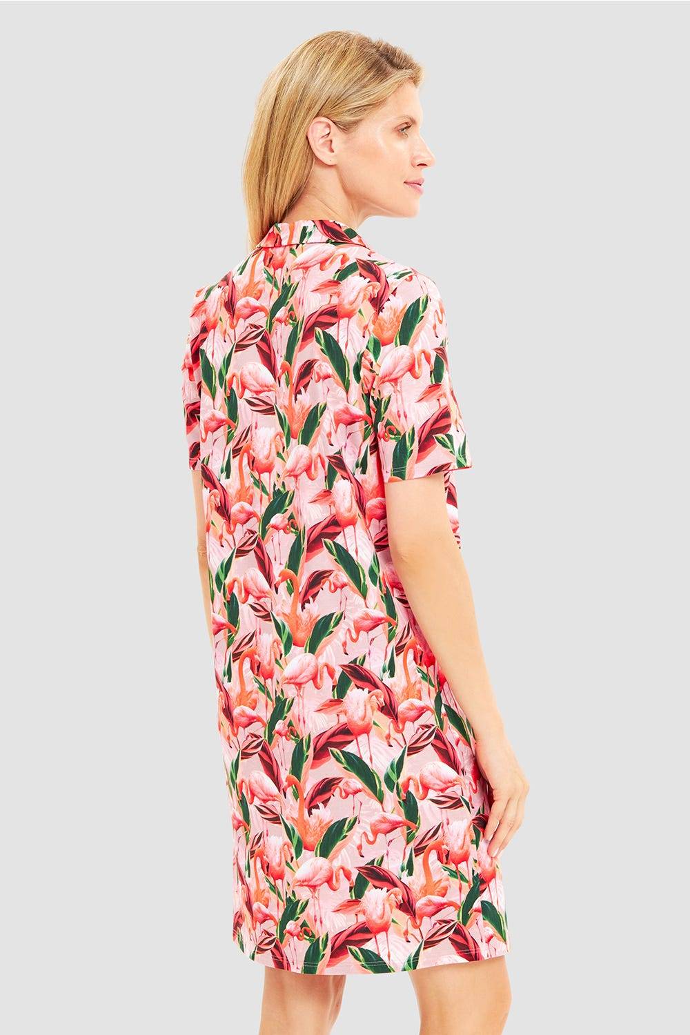 Rösch Nachthemd Im Flamingo-Druck Baumwolle/Elasthan