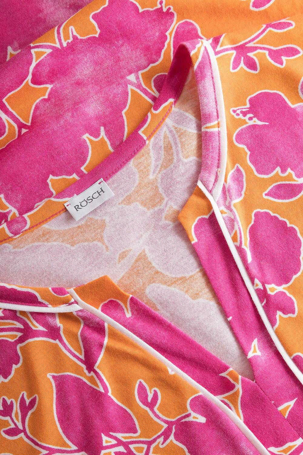 Rösch Nachthemd Im Floralen Druck Orange-Pink Tunika-Style Baumwolle/Modal