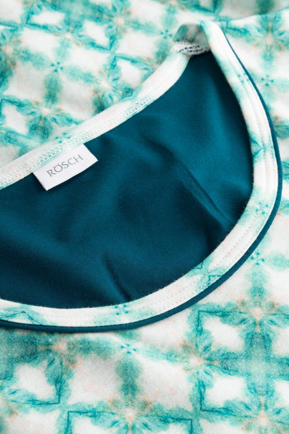 Rösch Nachthemd Im Grafischen Druck Petrol 100% Baumwolle