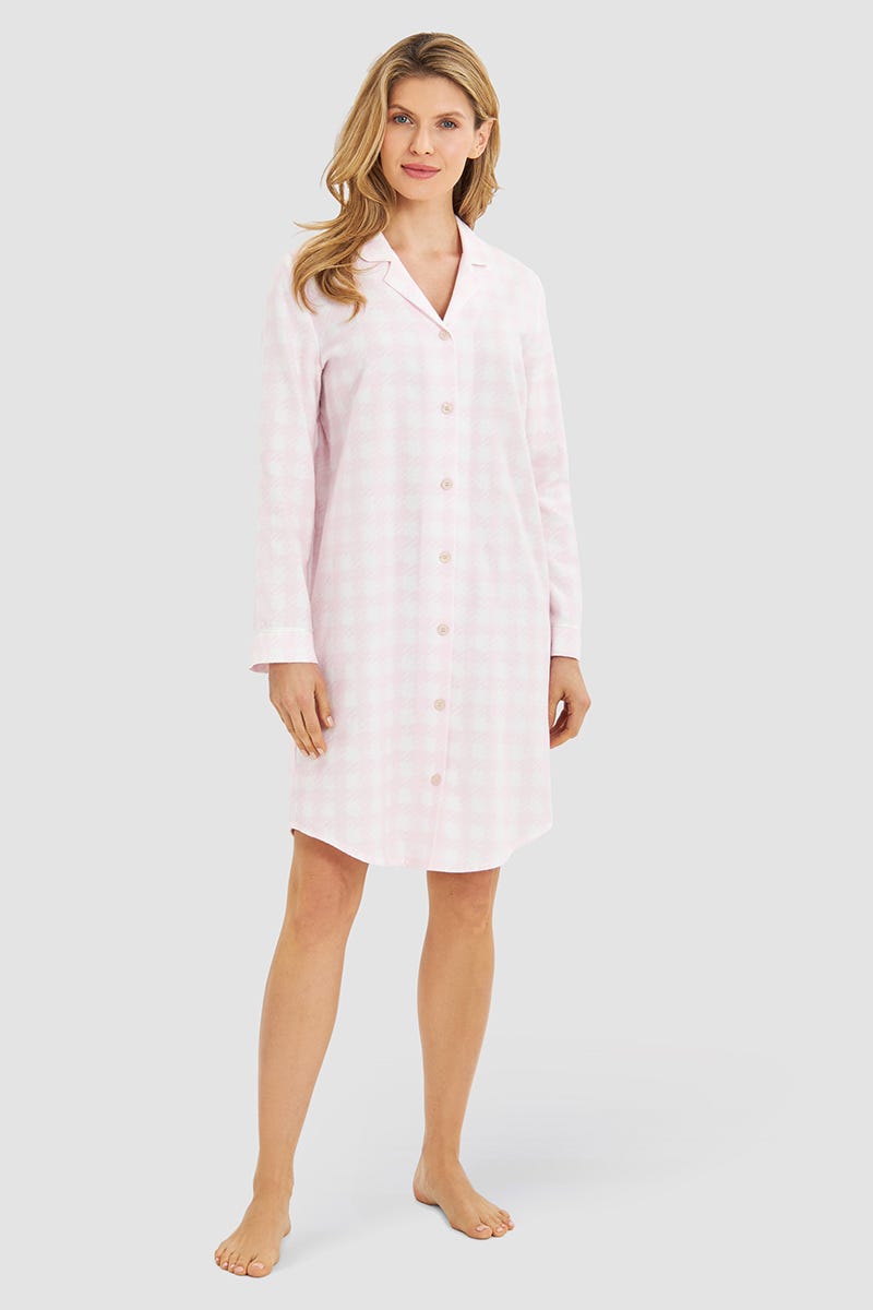 Rösch Nachthemd im Karo-Druck aus Flanell 100% Baumwolle