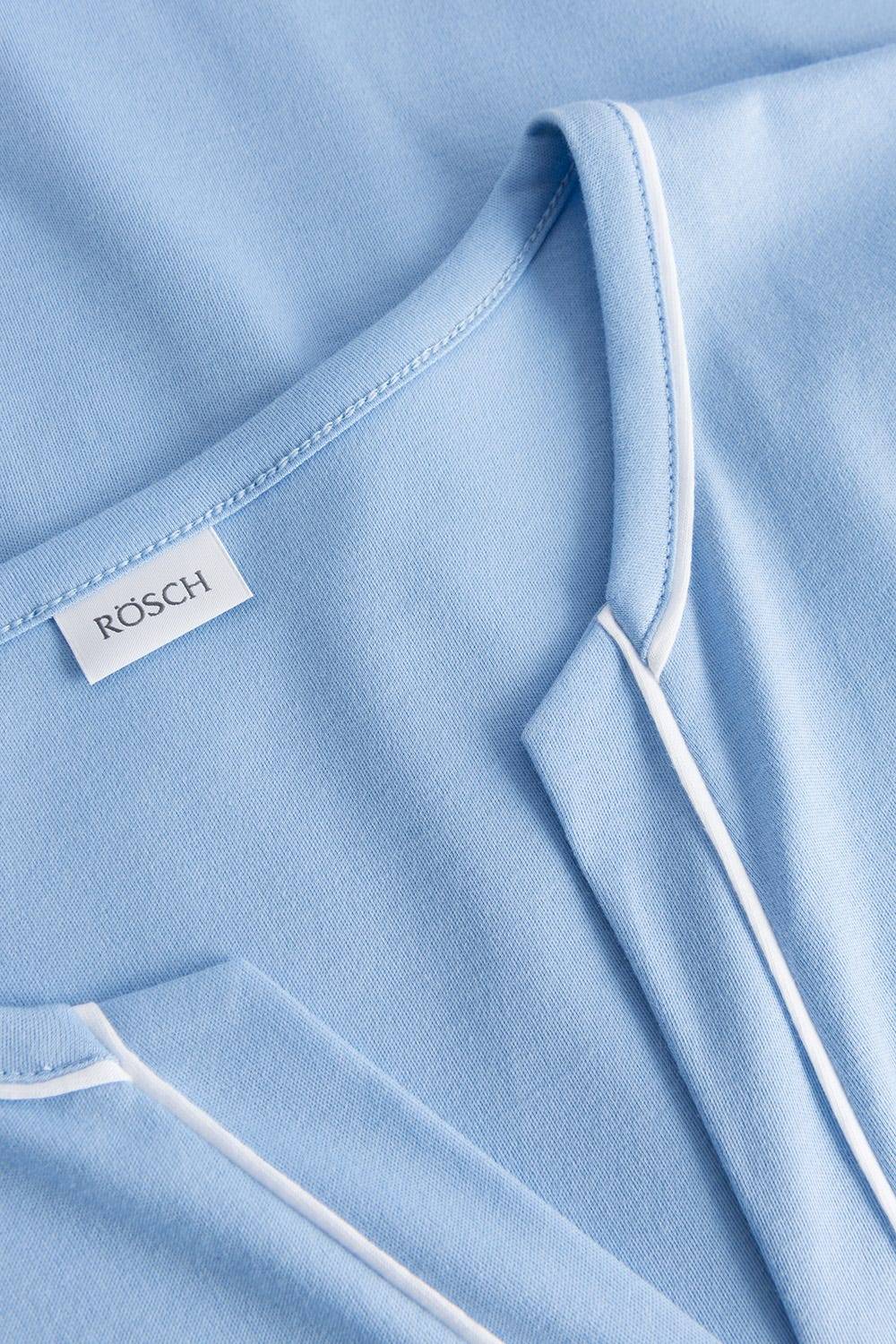 Rösch Nachthemd Im Kimono-Stil Paspeln Halbarm 100% Baumwolle