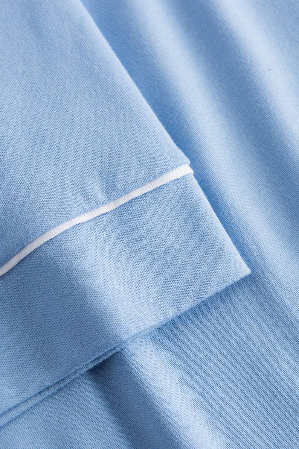 Rösch Nachthemd Im Kimono-Stil Paspeln Halbarm 100% Baumwolle