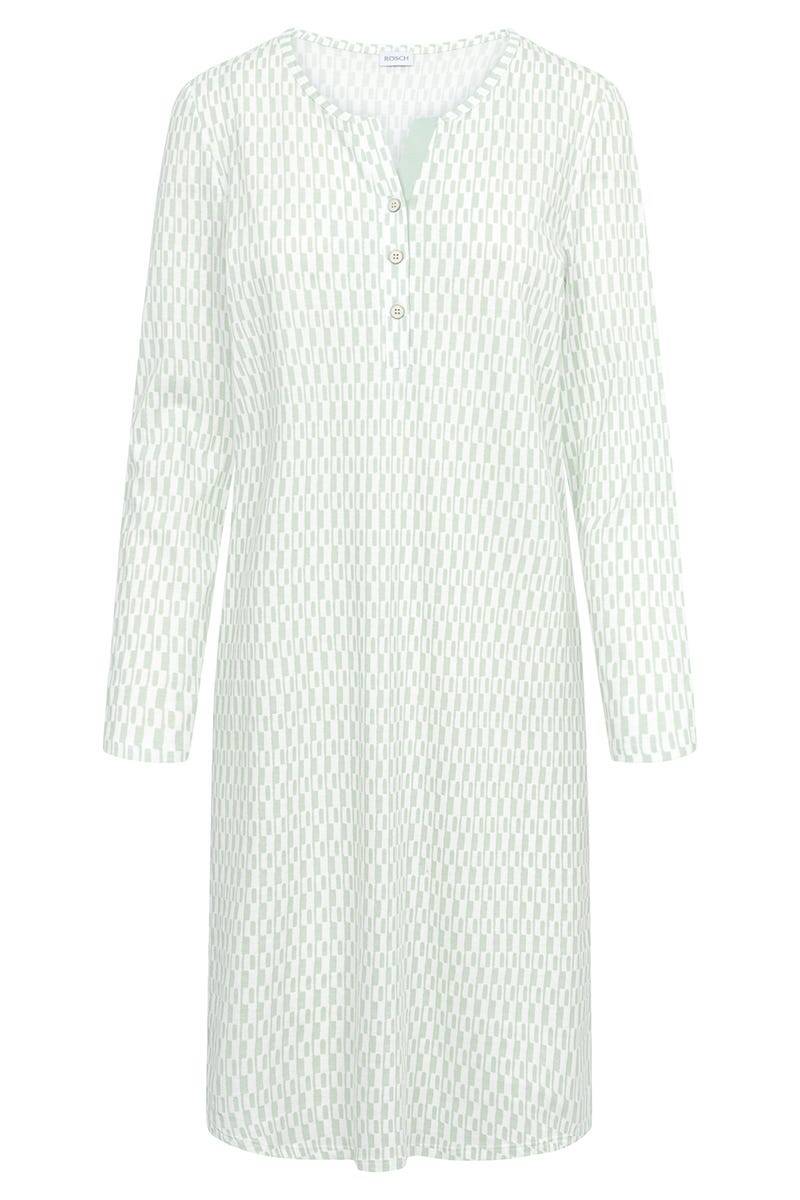 Rösch Nachthemd Im Minimalistischen Grafikdruck Mintgrün 100% Baumwolle