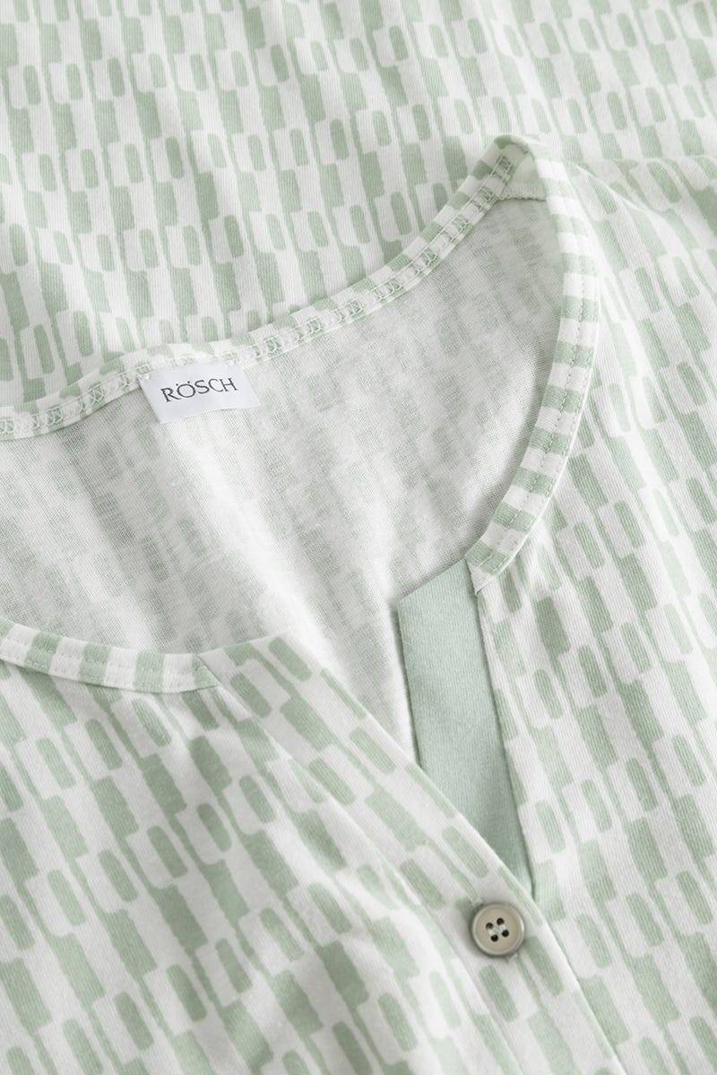 Rösch Nachthemd Im Minimalistischen Grafikdruck Mintgrün 100% Baumwolle