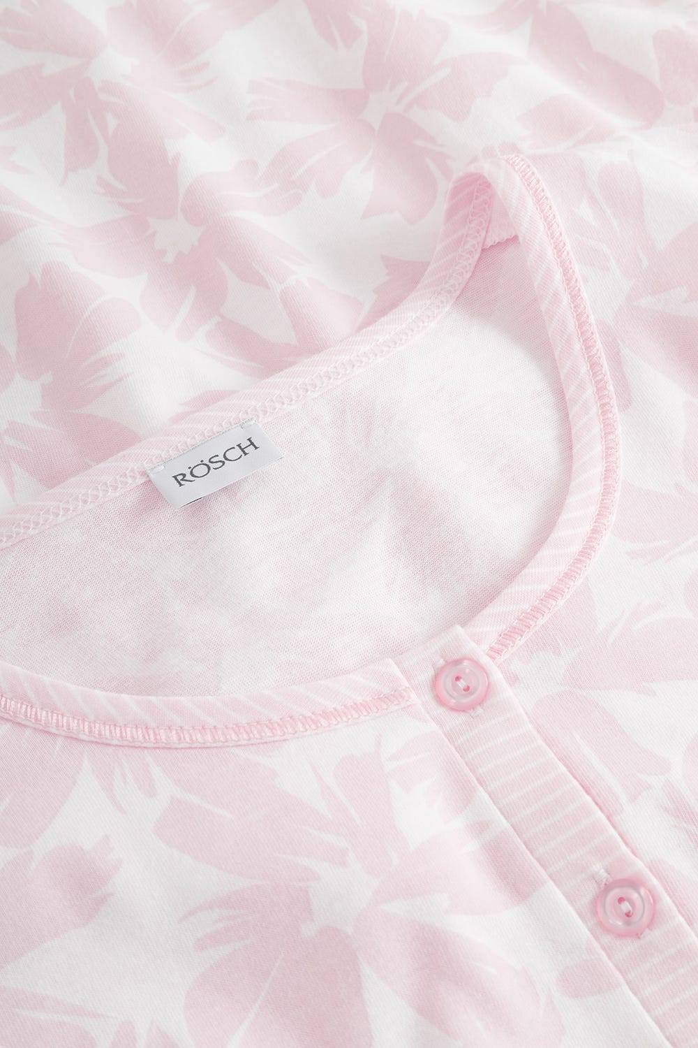 Rösch Nachthemd Im Muster-Mix Blumen Streifen Rosa 100% Baumwolle