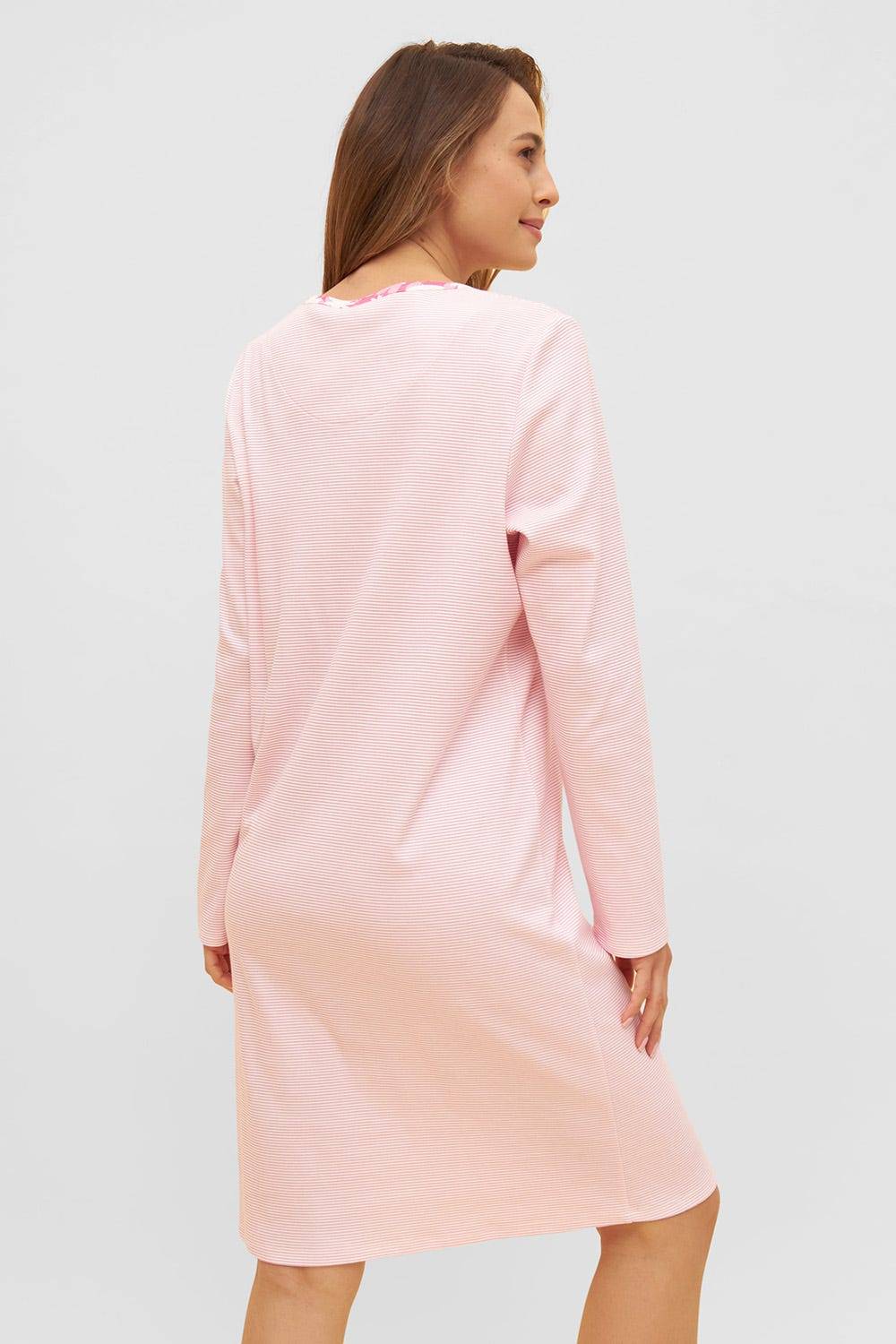 Rösch Nachthemd Im Mustermix Brusttasche Winter Warm 100% Baumwolle