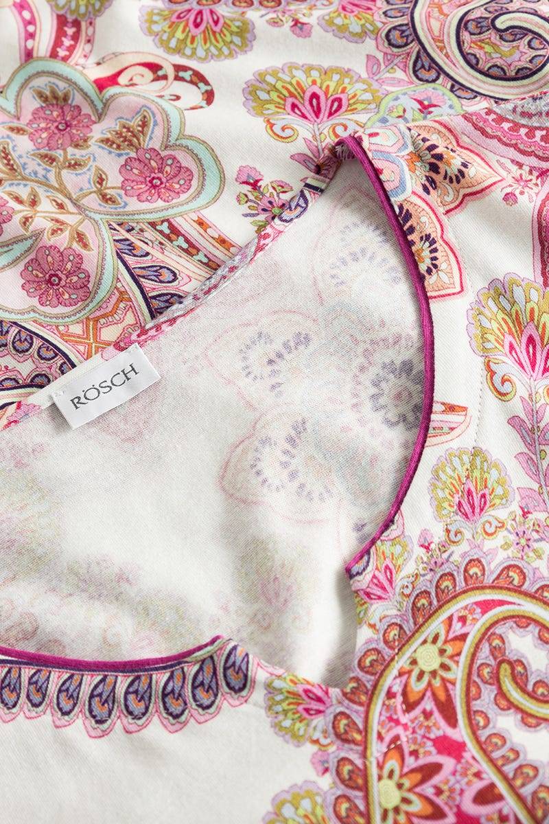 Rösch Nachthemd Im Paisley-Druck Beerenfarben Baumwolle/Modal