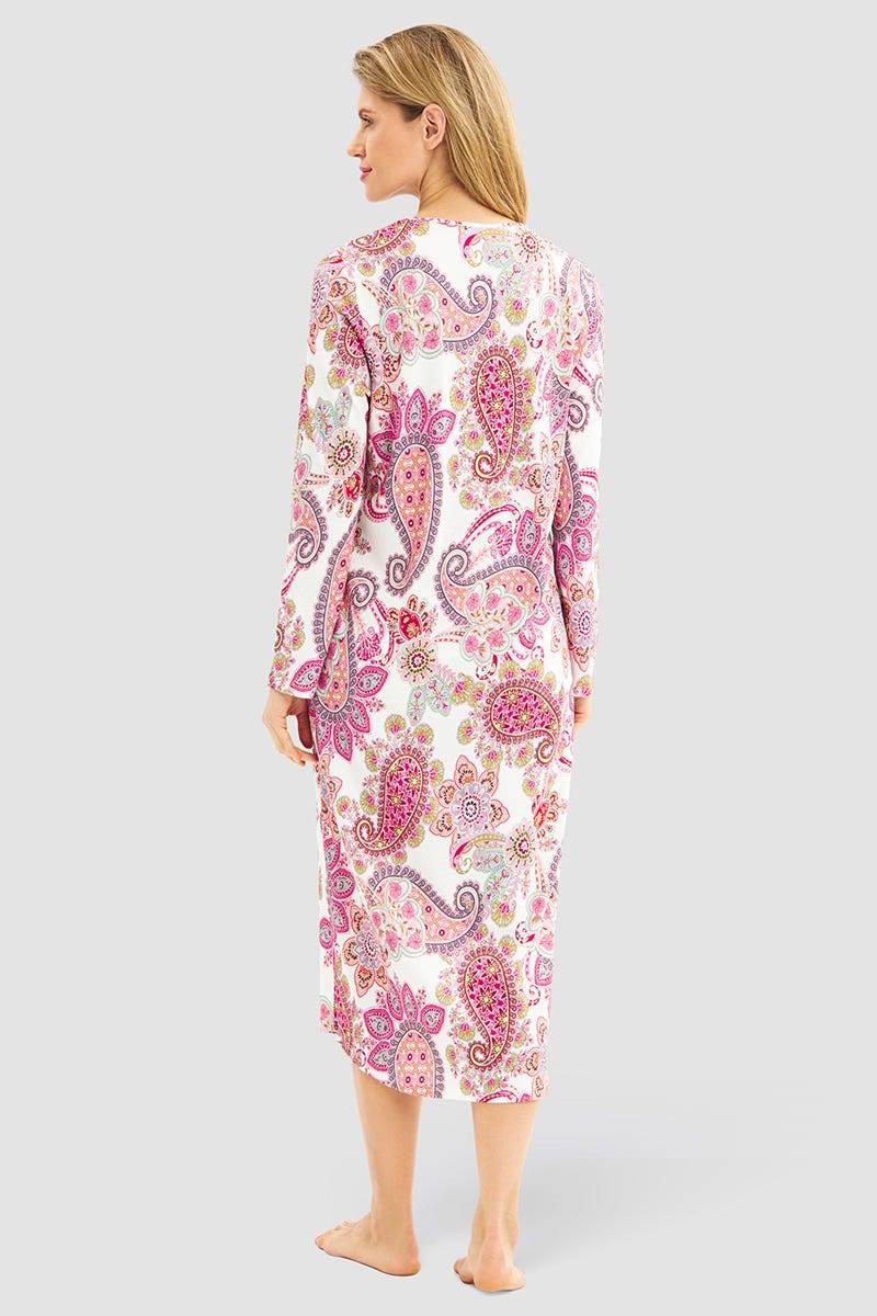 Rösch Nachthemd Im Paisley-Druck Beerenfarben Maxi-Länge Baumwolle/Modal