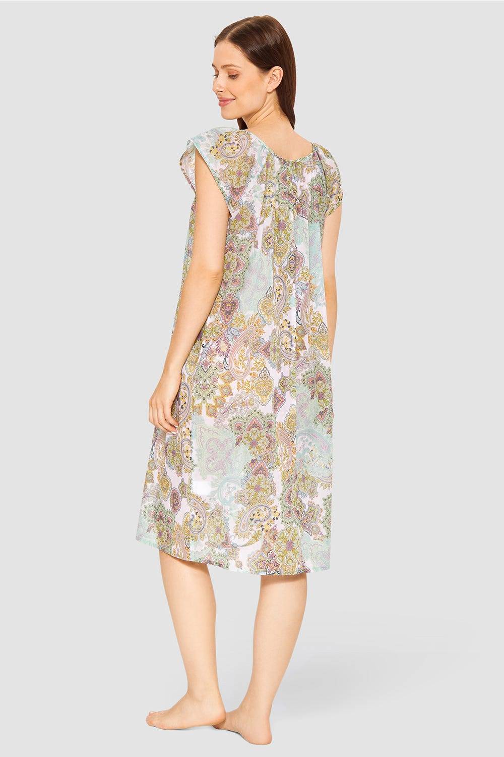 Rösch Nachthemd Im Paisley-Druck Voile 100% Baumwolle