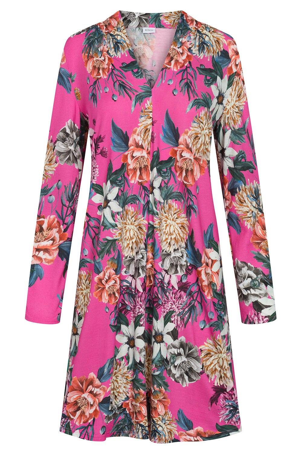 Rösch Nachthemd Im Pinken Blumendruck Baumwolle/Modal