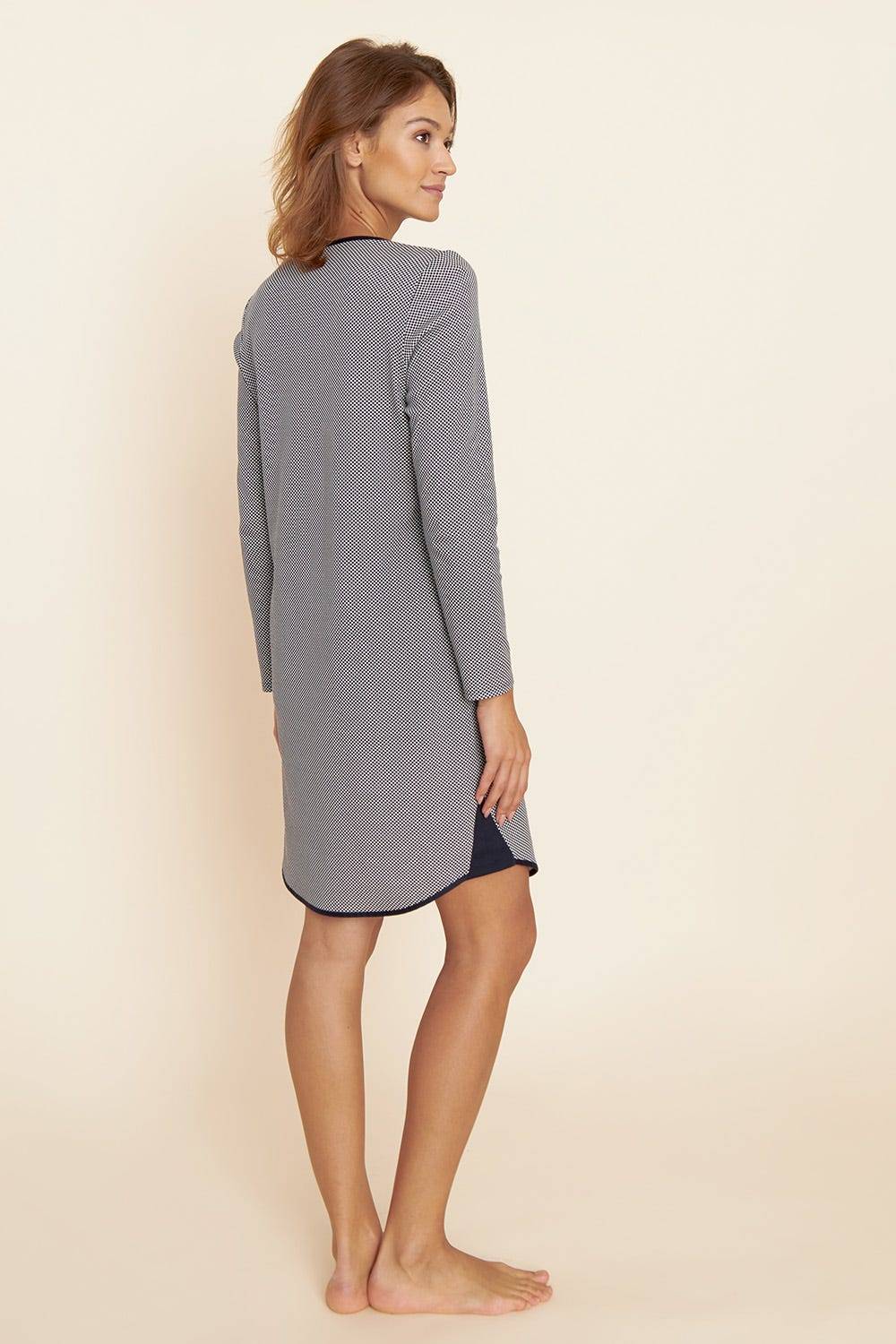 Rösch Nachthemd Im Punktedruck Dezent Pastellfarben 100% Baumwolle