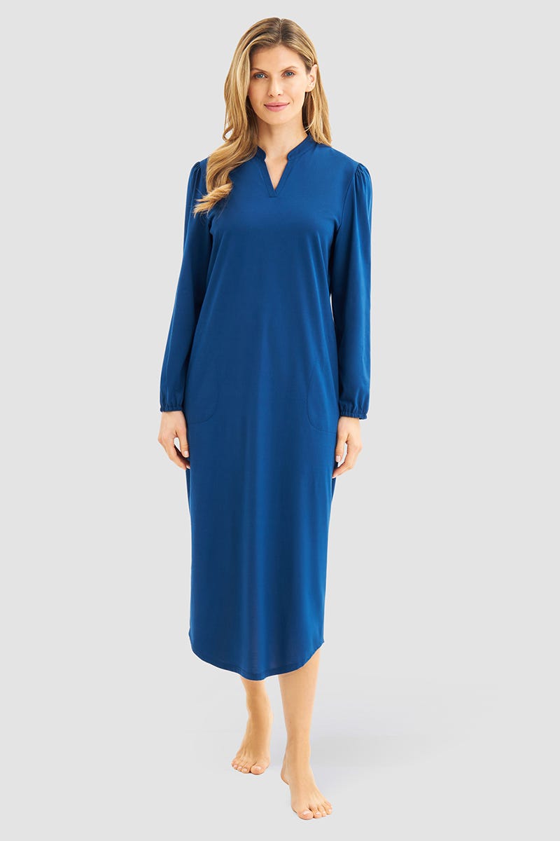 Rösch Nachthemd im puristischen Stil Maxi-Länge 100% Baumwolle