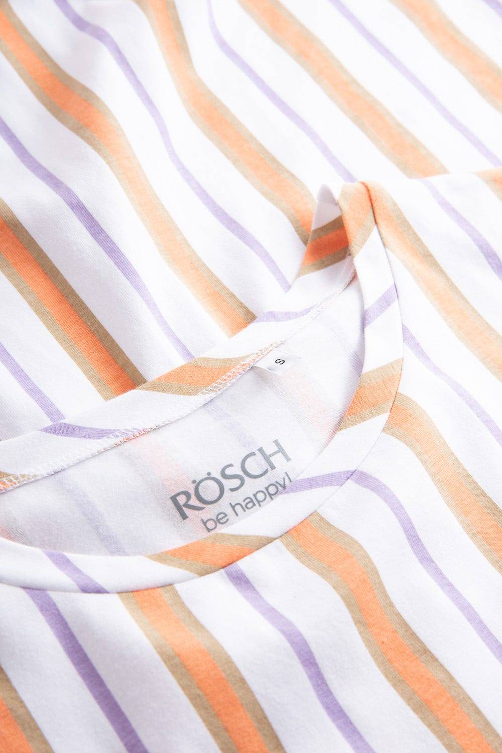 Rösch Nachthemd Im Streifen-Design Brusttasche Sommer Baumwolle/Elasthan