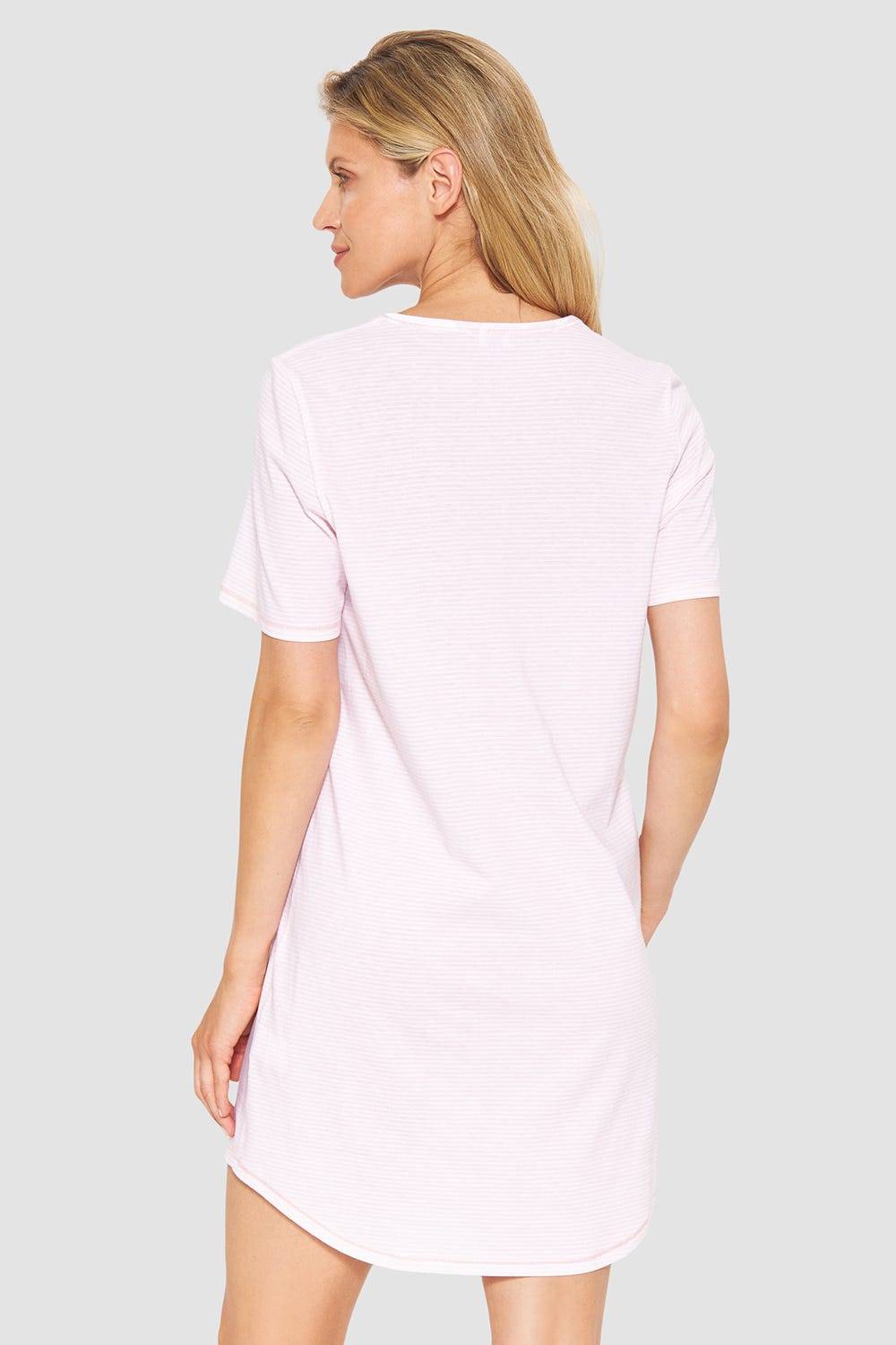 Rösch Nachthemd Im Streifendruck Rosa 100% Baumwolle