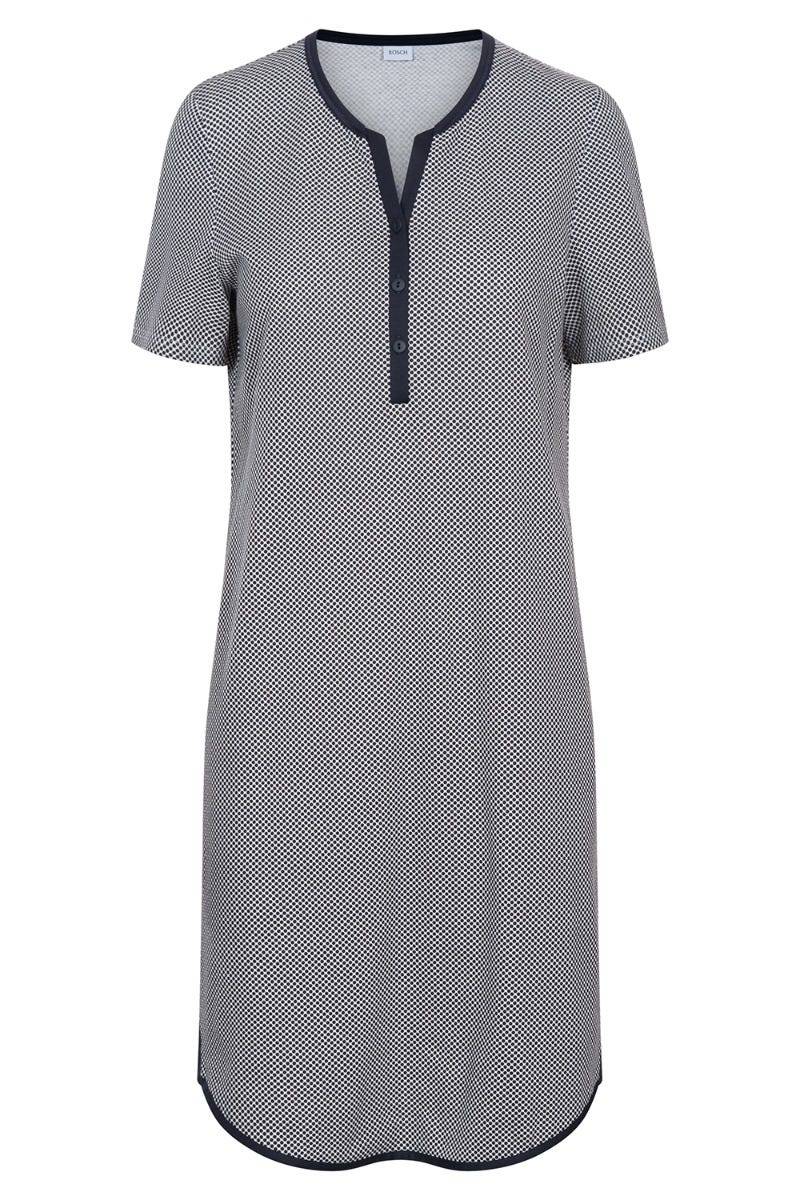 Rösch Nachthemd Kurzarm Im Punktedruck Dezent Pastellfarben 100% Baumwolle