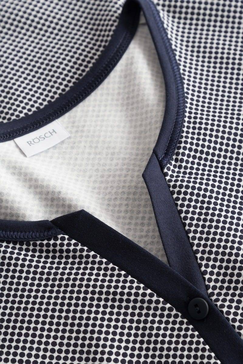 Rösch Nachthemd Kurzarm Im Punktedruck Dezent Pastellfarben 100% Baumwolle