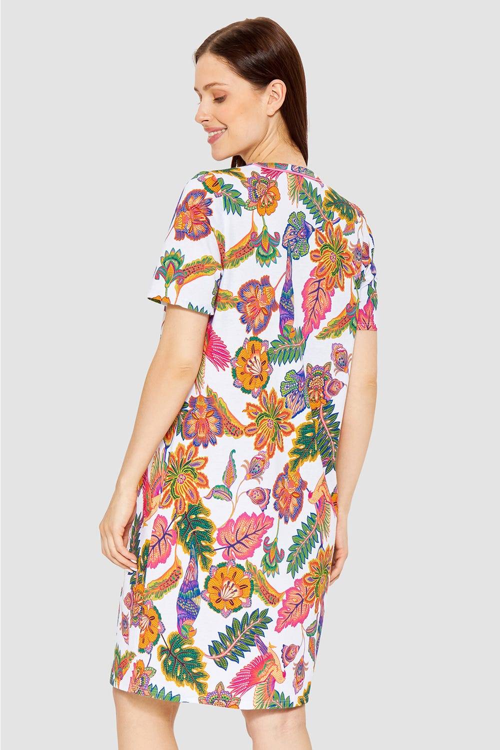 Rösch Nachthemd Kurzarm Mit Blumenprint Exotisch Baumwolle/Modal