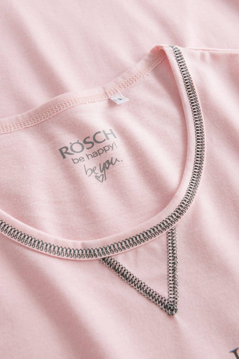 Rösch Nachthemd Mit Schriftzug Rosa Baumwolle/Elasthan