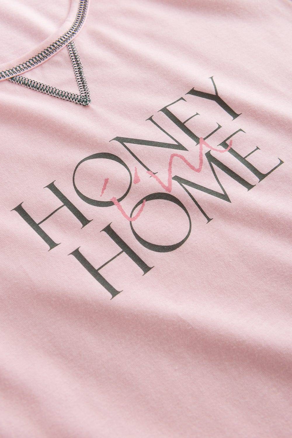 Rösch Nachthemd Mit Schriftzug Rosa Baumwolle/Elasthan