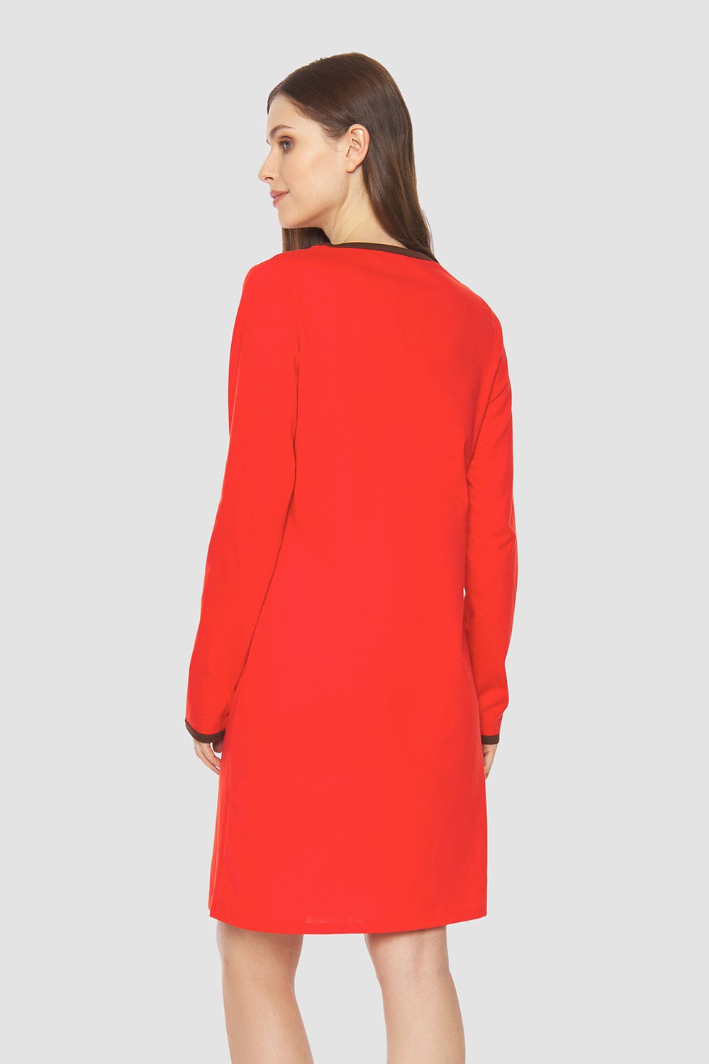 Rösch Nachthemd Mit Schriftzug Rot Braun 100% Baumwolle