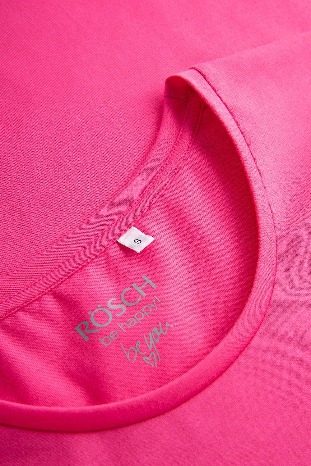 Rösch Nachthemd Mit Schriftzug "Think Happy" Pink Kurzarm 100% Baumwolle