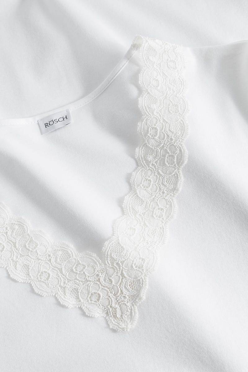 Rösch Nachthemd Mit Spitzendetails Cremefarben 100% Baumwolle