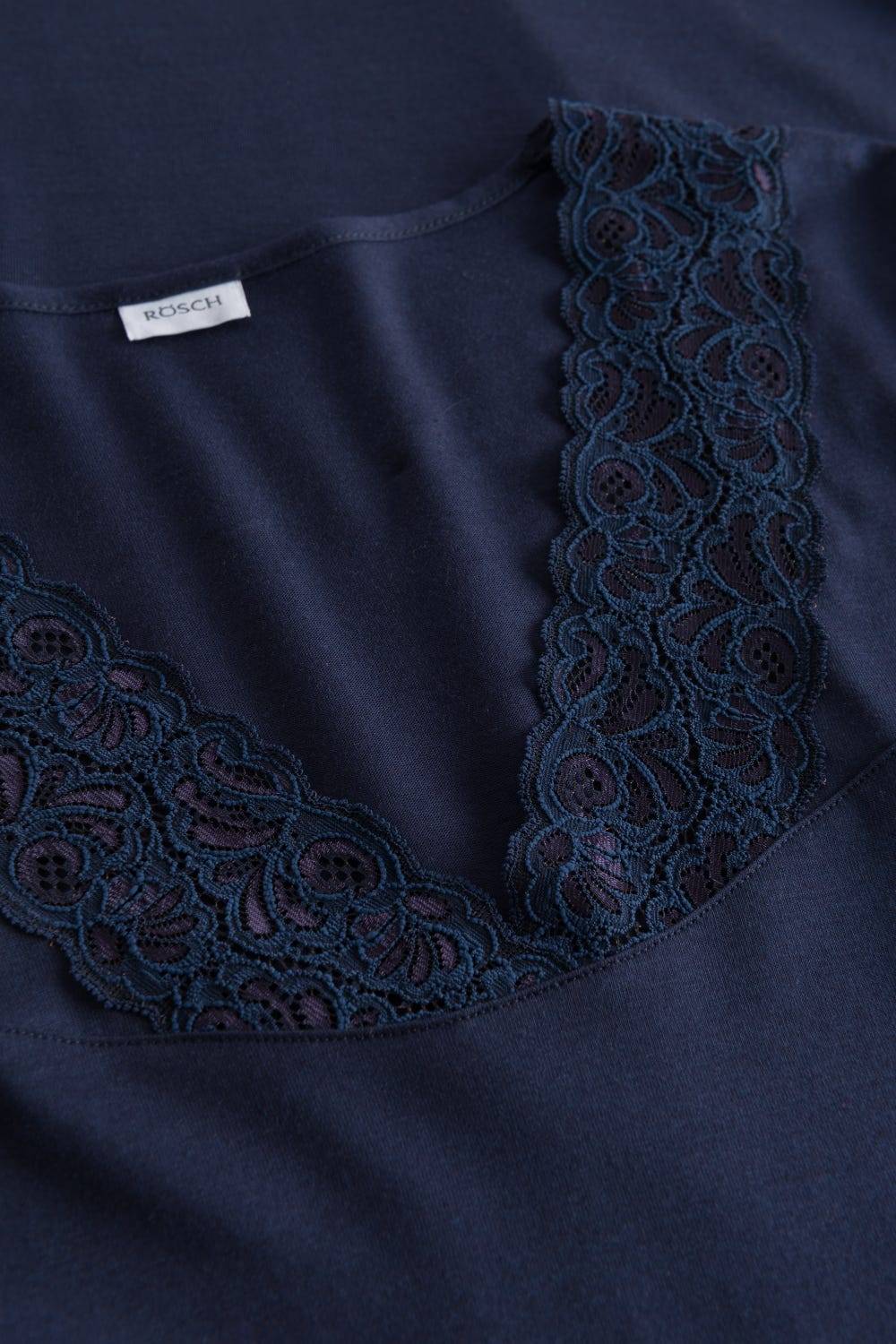 Rösch Nachthemd Mit Spitzendetails Dunkelblau Baumwolle/Modal