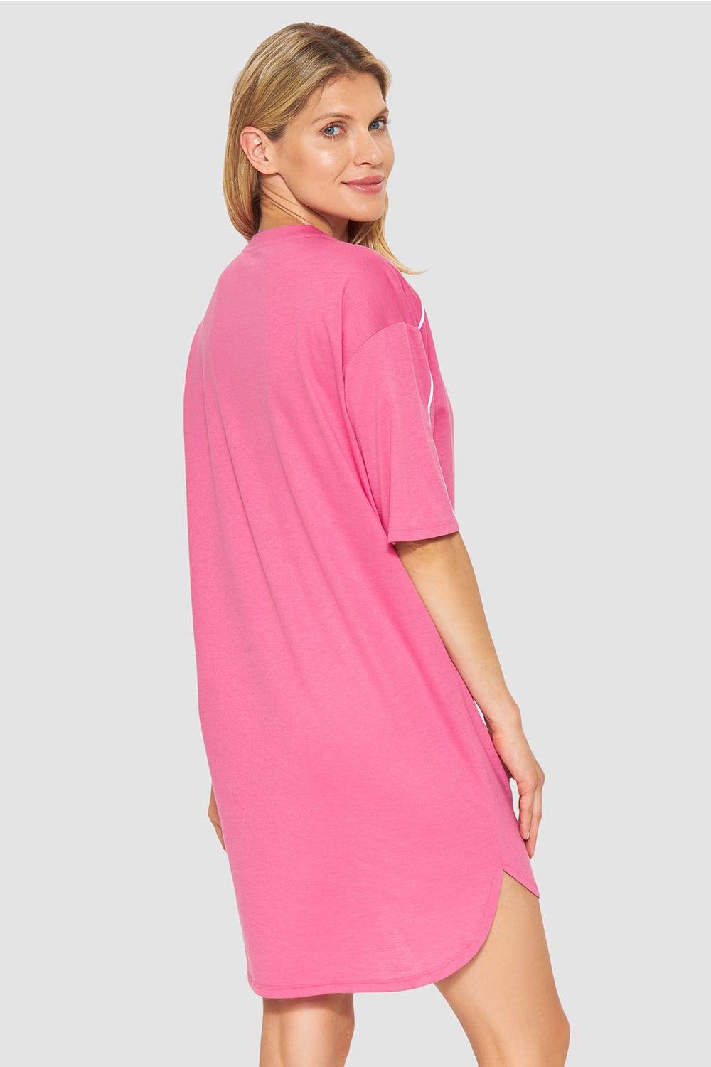 Rösch Nachthemd Mit Sportiven Paspeln Baumwolle/Modal