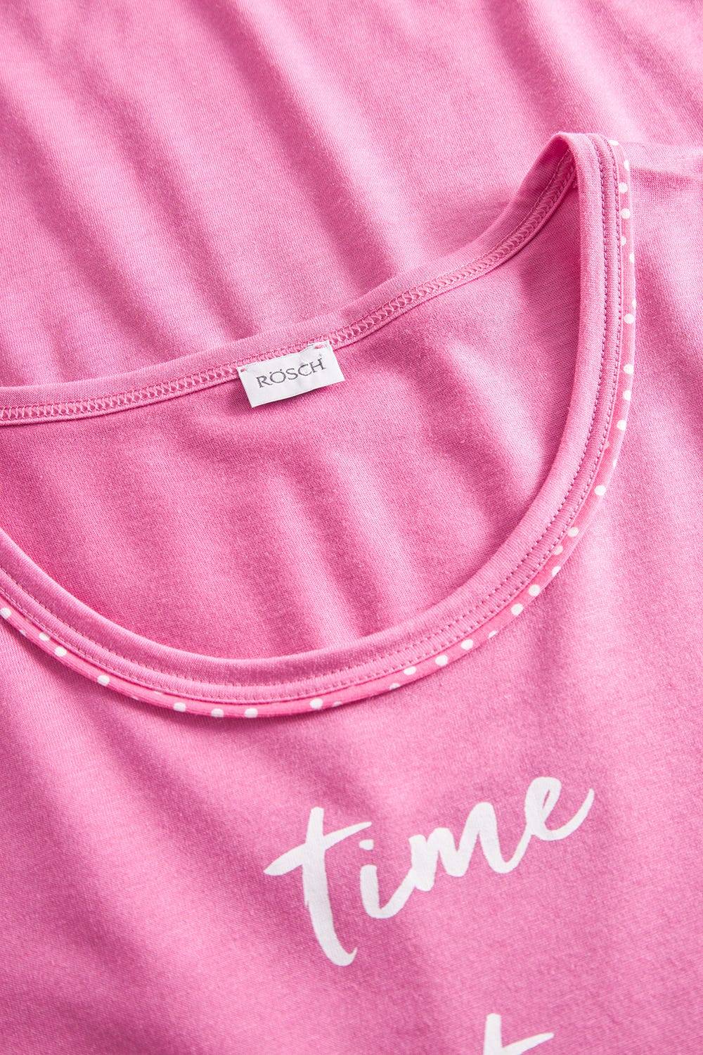 Rösch Nachthemd Mit Statement-Print Pink Baumwolle/Modal