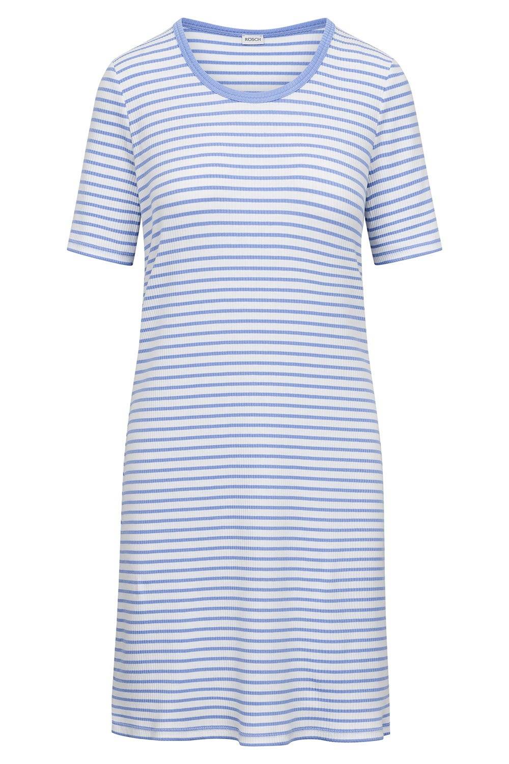 Rösch Nachthemd Mit Streifendruck Blau-Weiß Feinrippe