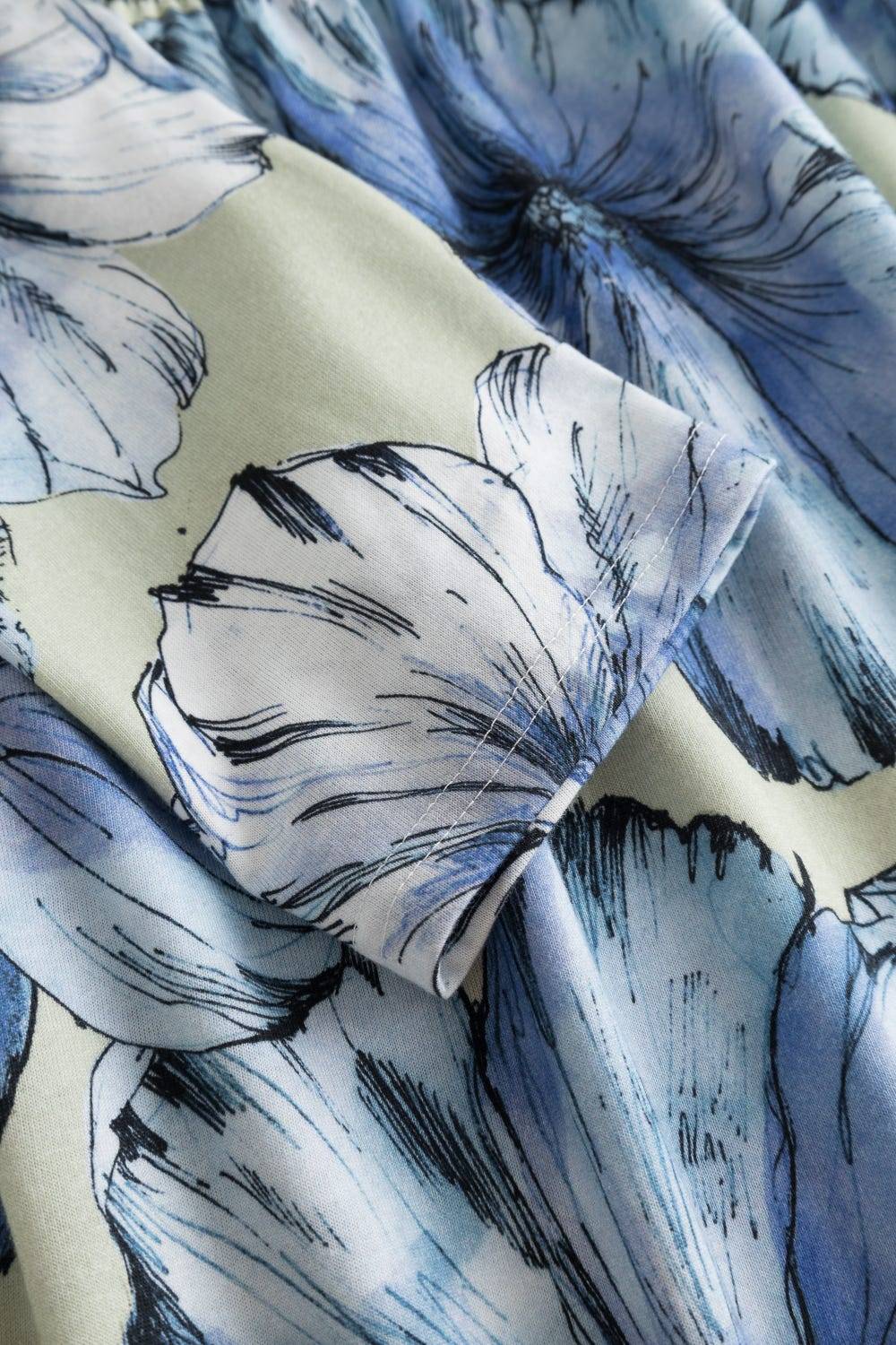 Rösch Nachthemd Mit Stufenlook Hellblau 100% Baumwolle