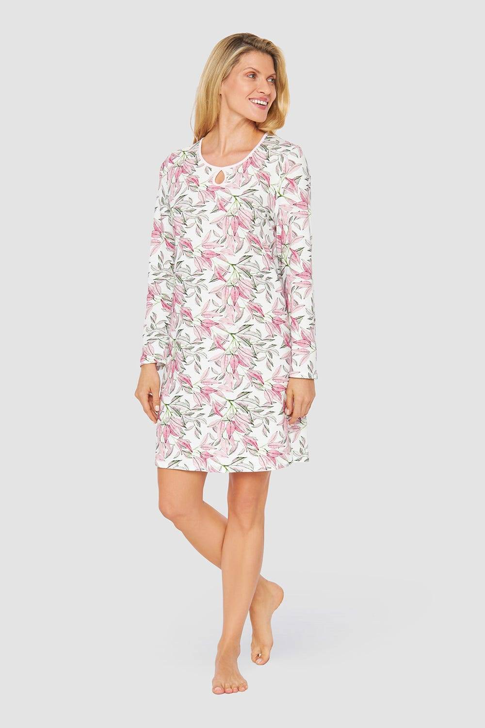 Rösch Nachthemd mit Tropfenausschnitt 100% Baumwolle