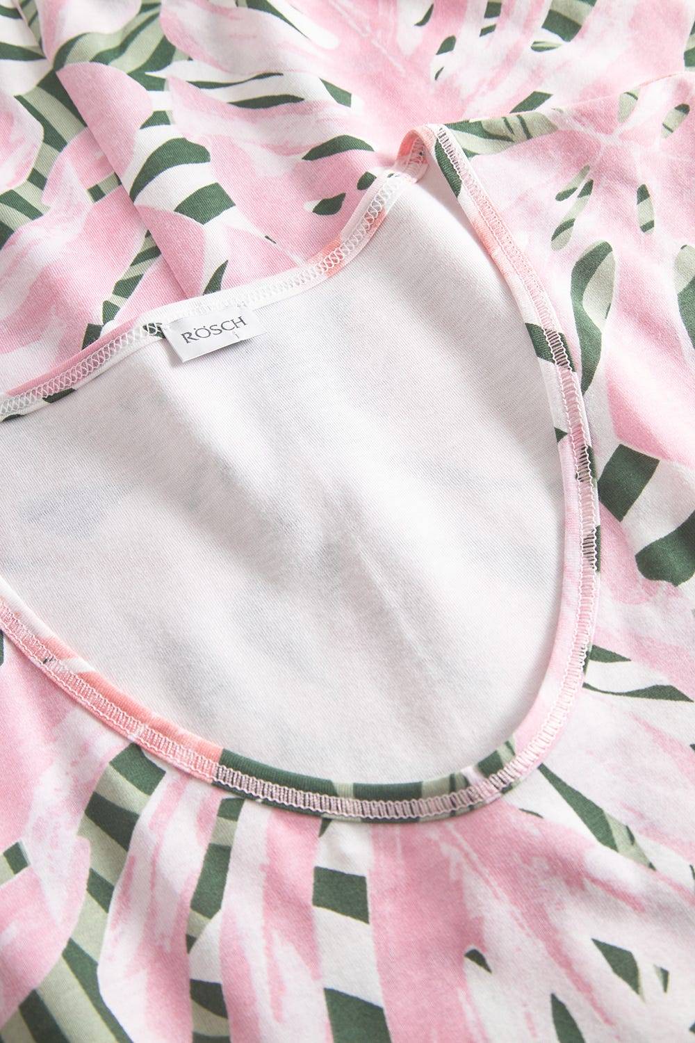 Rösch Nachtkleid Im Blätterdruck Exotisch Maxi-Länge 100% Baumwolle