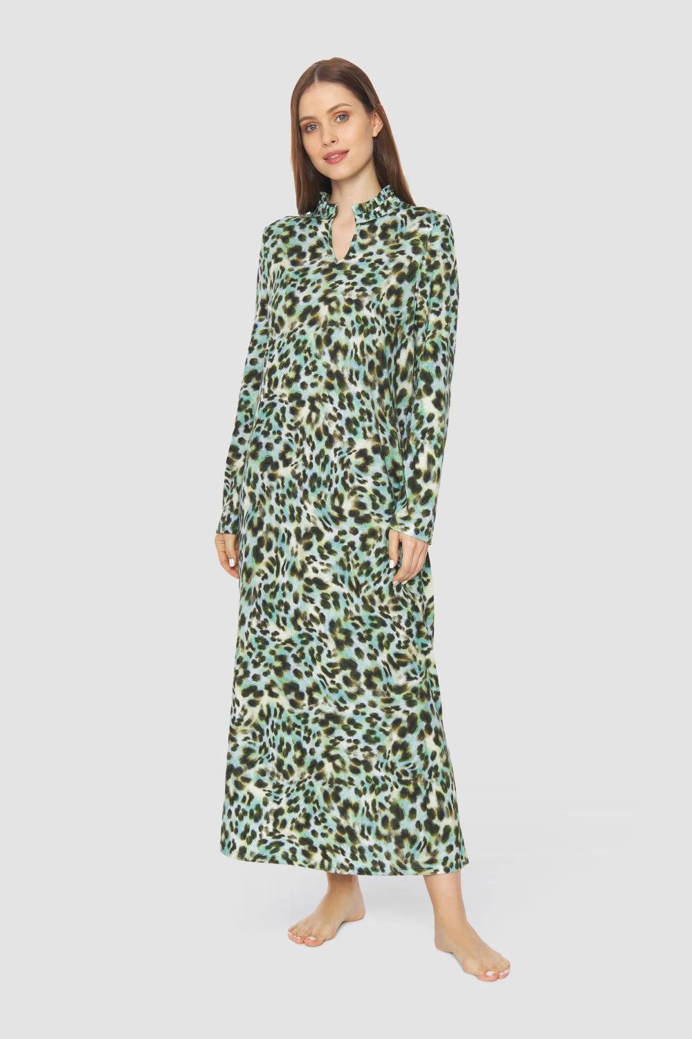 Rösch Nachtkleid im bunten Leo-Druck Baumwolle/Modal Rösch Nachtkleid im bunten Leo-Druck Baumwolle/Modal