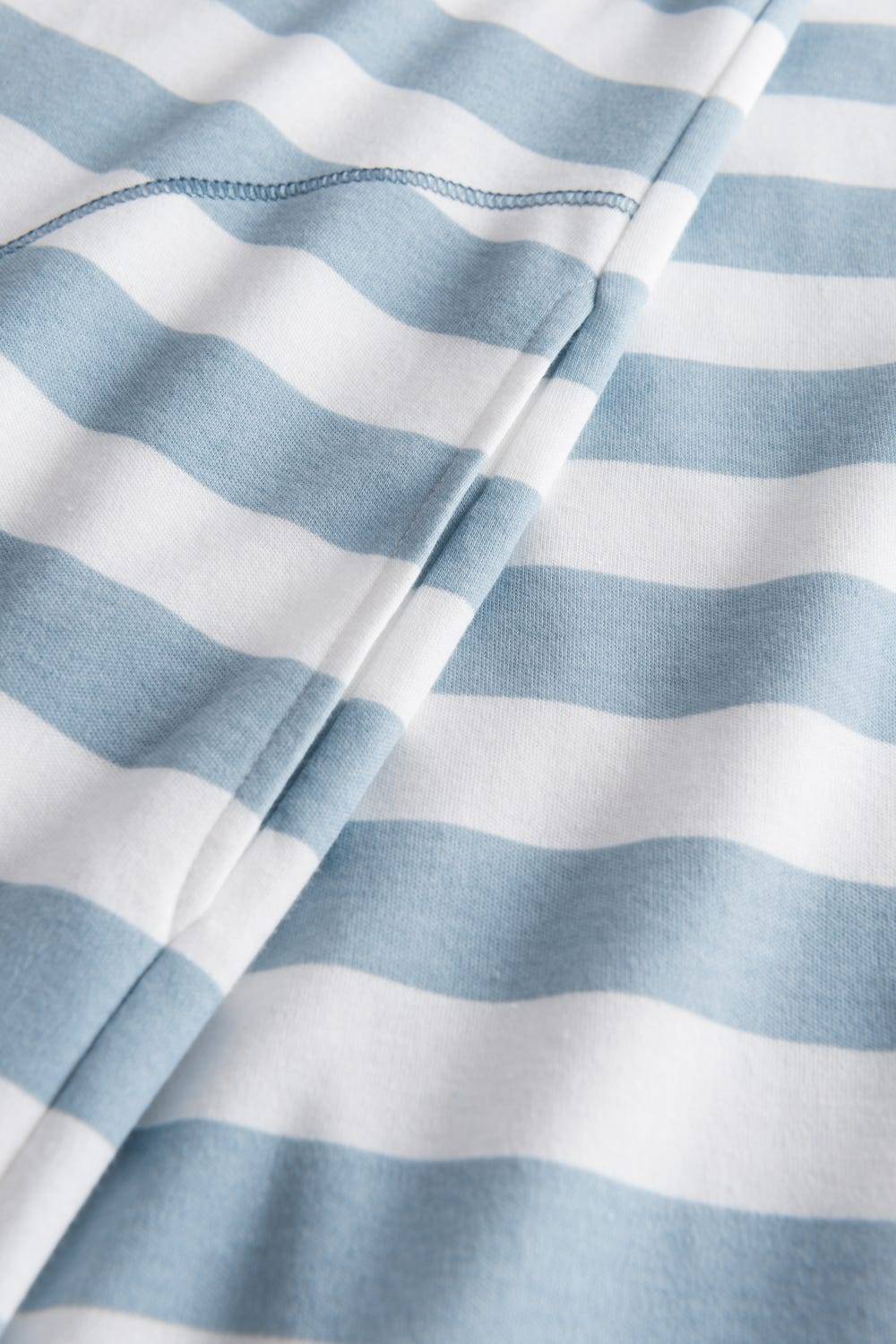 Rösch Nachtkleid Im Ringel-Mustermix Angerauht Hellblau 100% Baumwolle