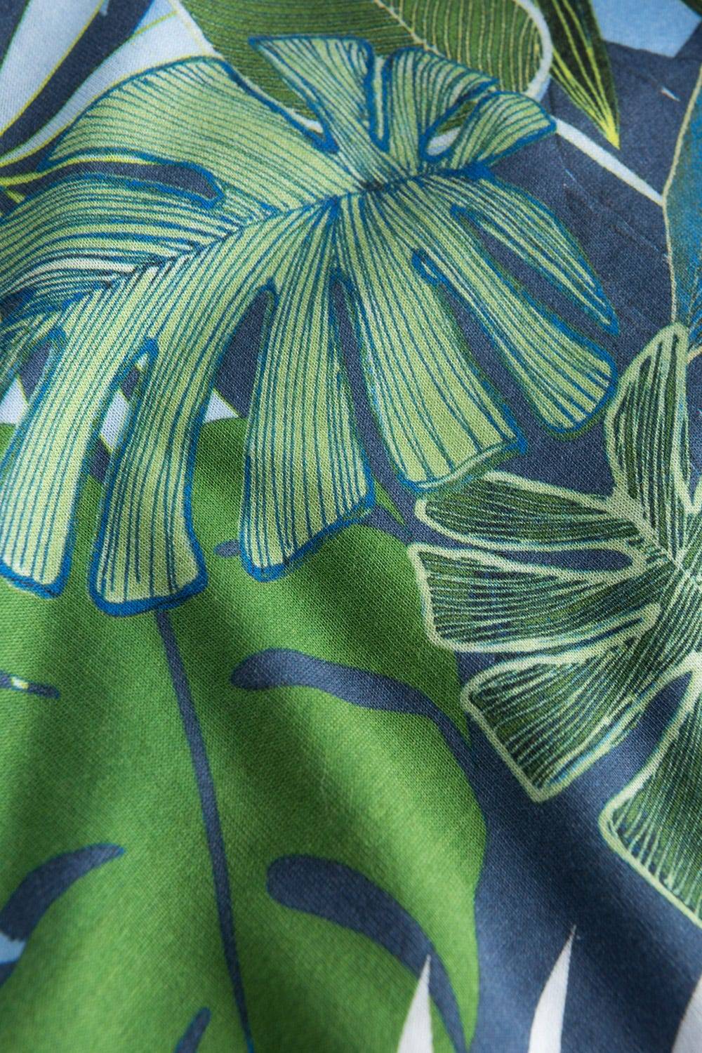 Rösch Nachtkleid Im Tropischen Palmen-Druck Taschen Baumwolle/Modal