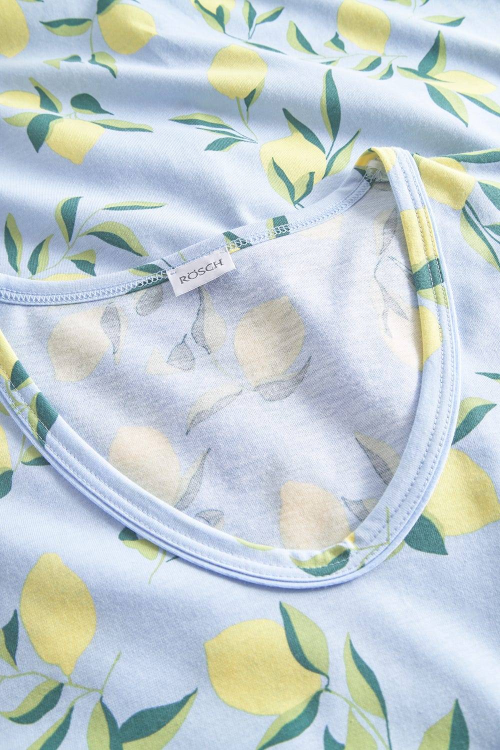 Rösch Nachtkleid Im Zitronendruck Maxilänge Sommerlich 100% Baumwolle