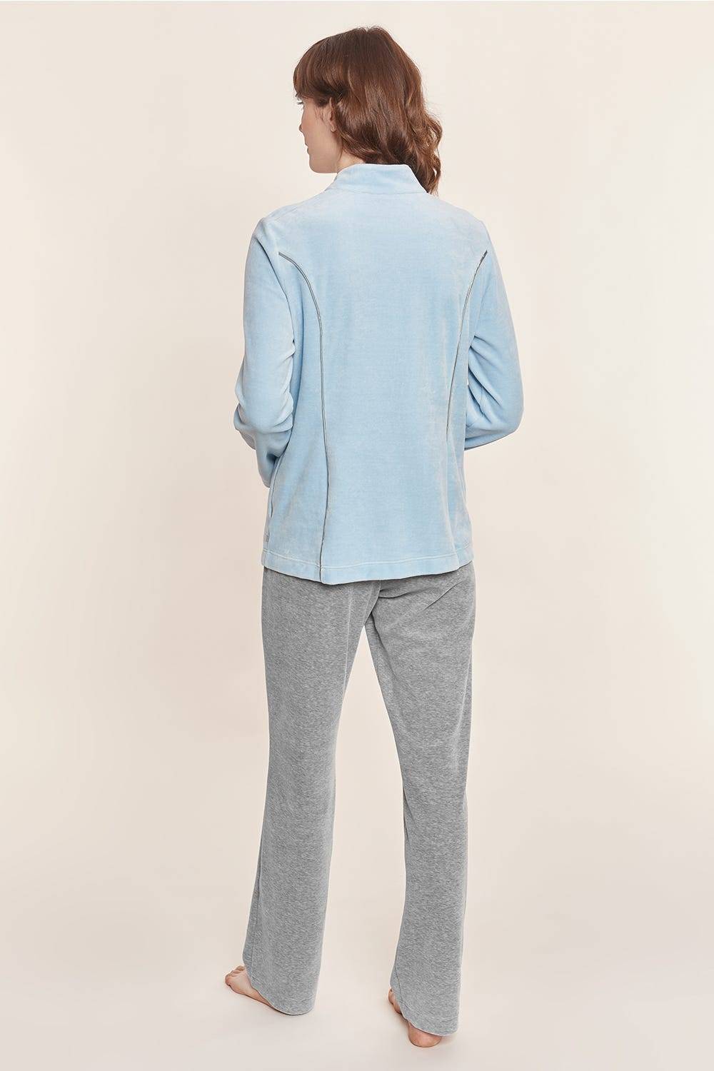 Rösch Nicki-Hausanzug Lang Figurschmeichler Reißverschluss Baumwolle/Polyester