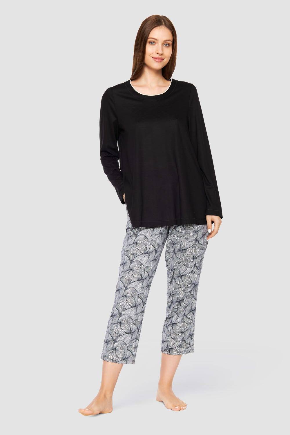 Rösch Oberteil In A-Linie Mit Kontrastpaspel Baumwolle/Modal Große Größen Bis 54