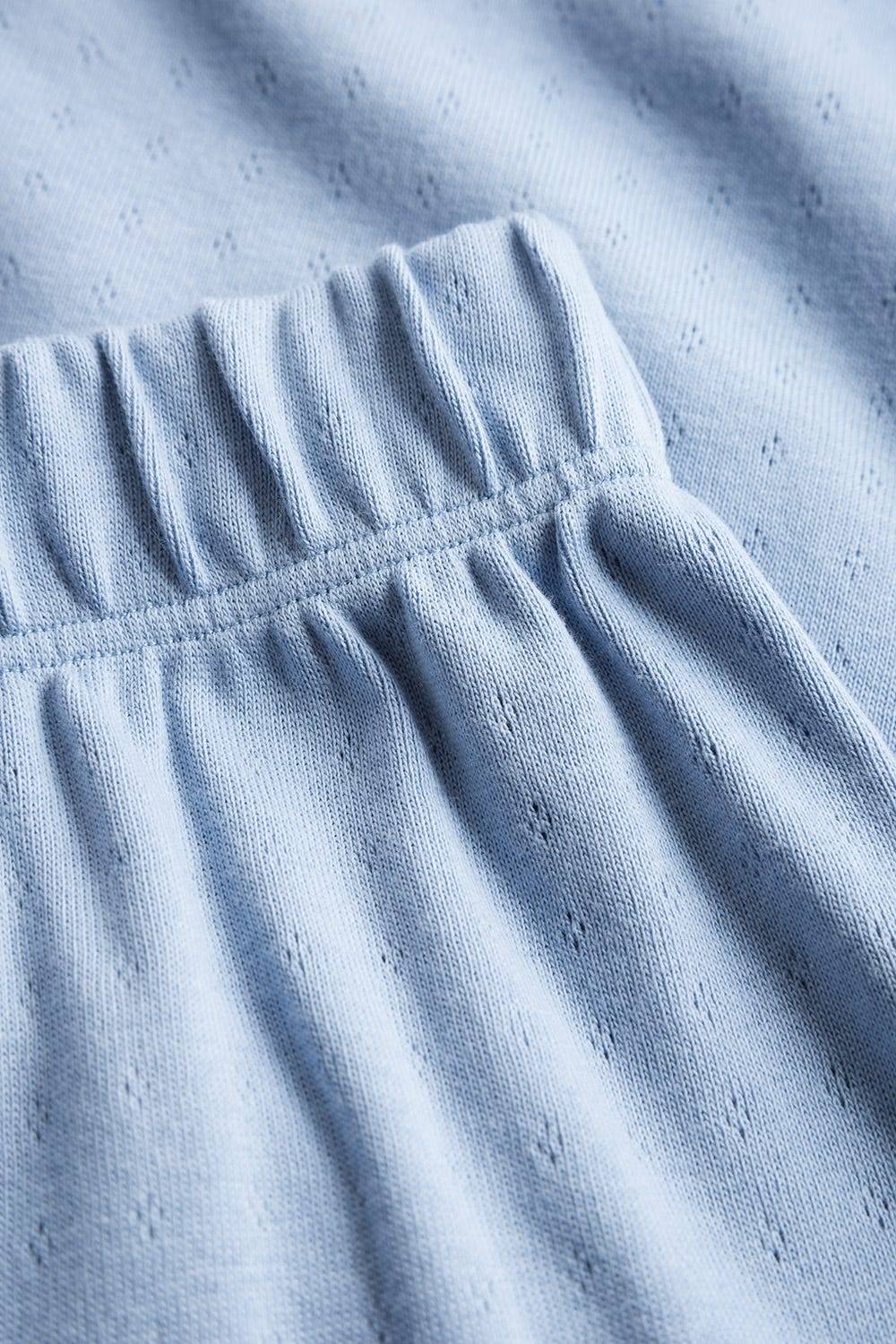 Rösch Pyjama-Hose Aus Ajour Feinstrick Hellblau Mix & Match 100% Baumwolle