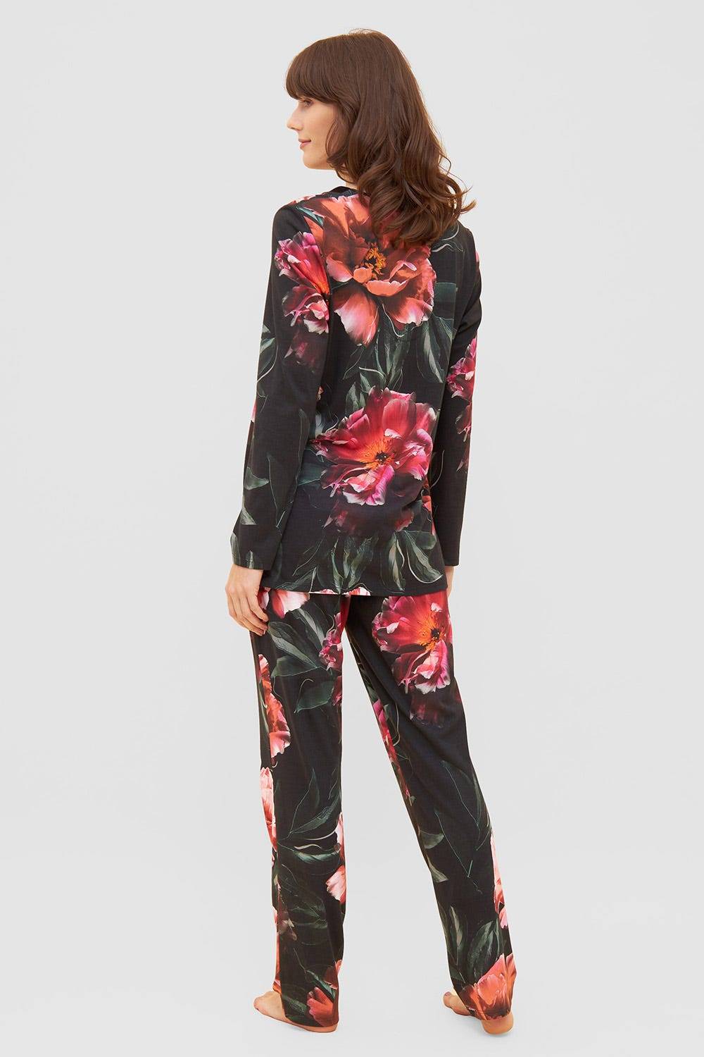 Rösch Pyjama Im Eleganten Blumendruck V-Ausschnitt Baumwolle/Modal