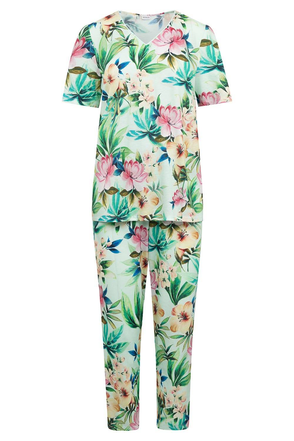 Rösch Pyjama Im Exotischen Blumendruck Baumwolle/Modal