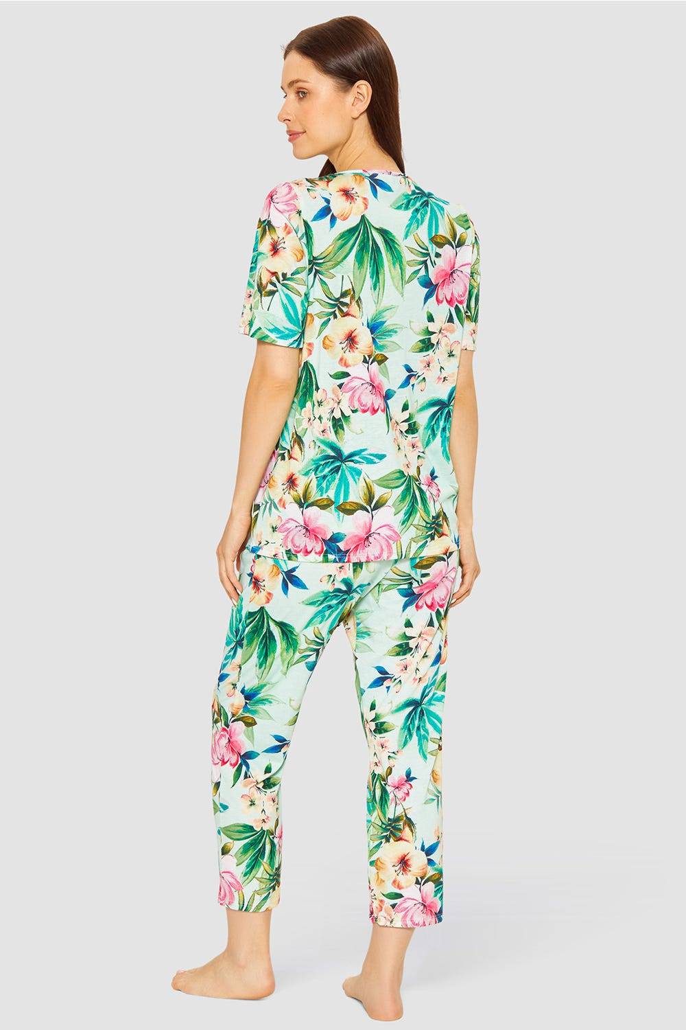 Rösch Pyjama Im Exotischen Blumendruck Baumwolle/Modal