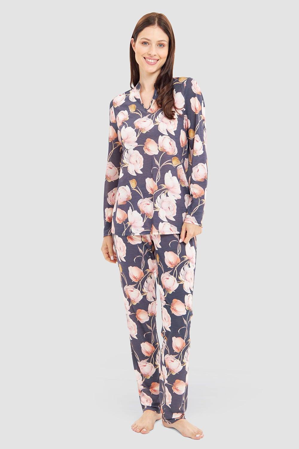 Rösch Pyjama im floralen Druck romantisch 100% Modal