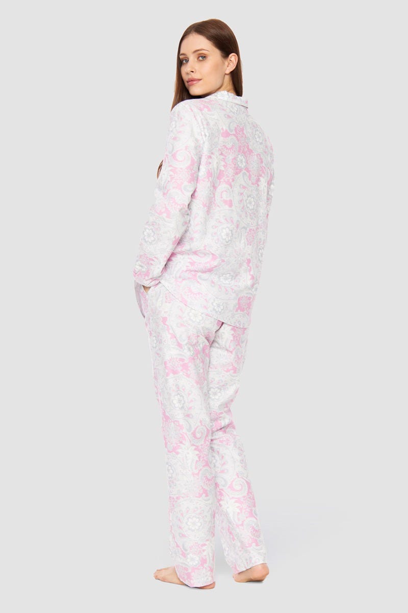 Rösch Pyjama Im Herrenstil Flanell Kuschlig 100% Baumwolle