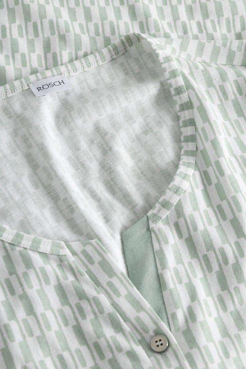 Rösch Pyjama Im Minimalistischen Grafikdruck Mintgrün 100% Baumwolle