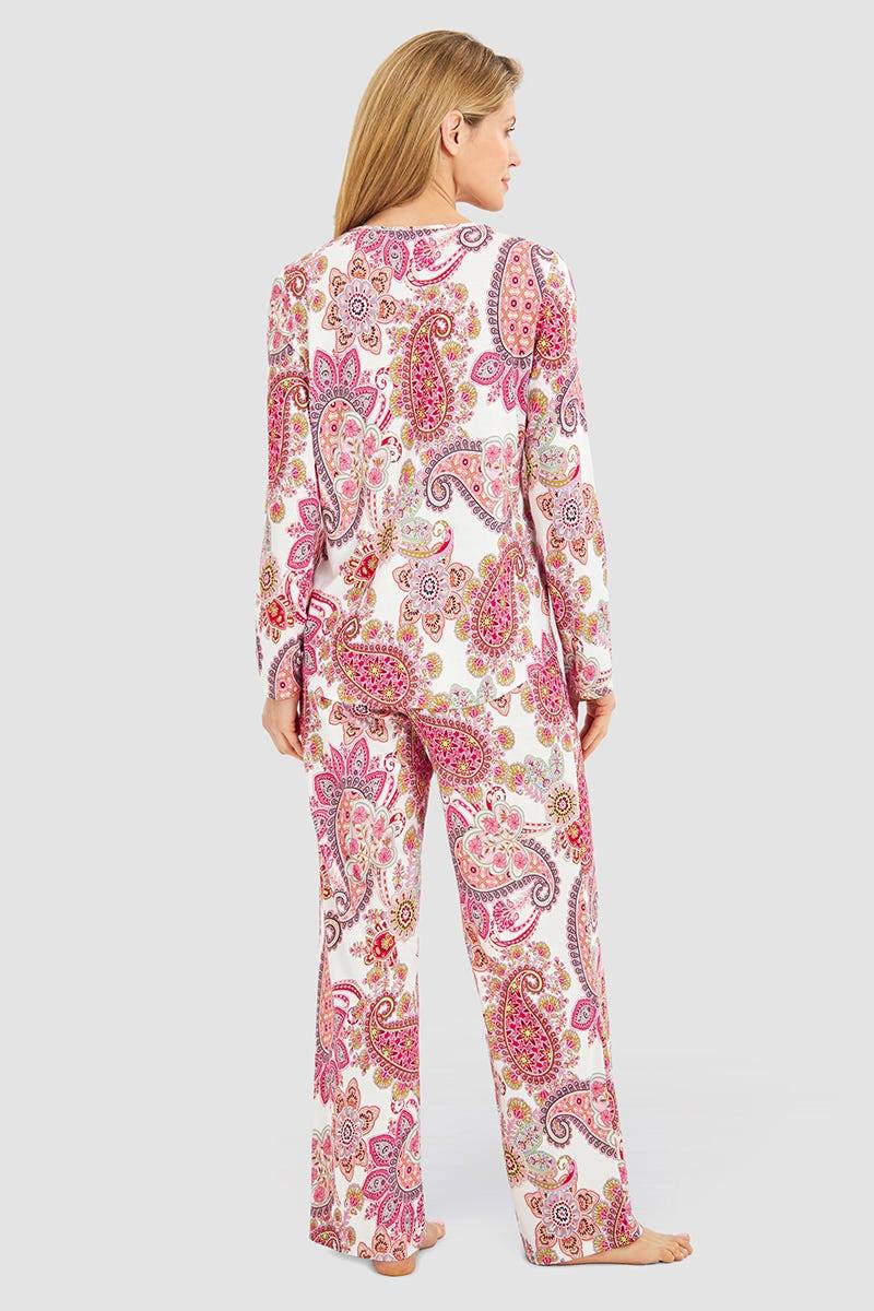 Rösch Pyjama Im Paisley-Druck Beerenfarben Baumwolle/Modal