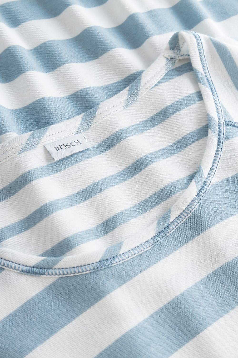 Rösch Pyjama Im Ringel-Mustermix Angerauht Hellblau 100% Baumwolle