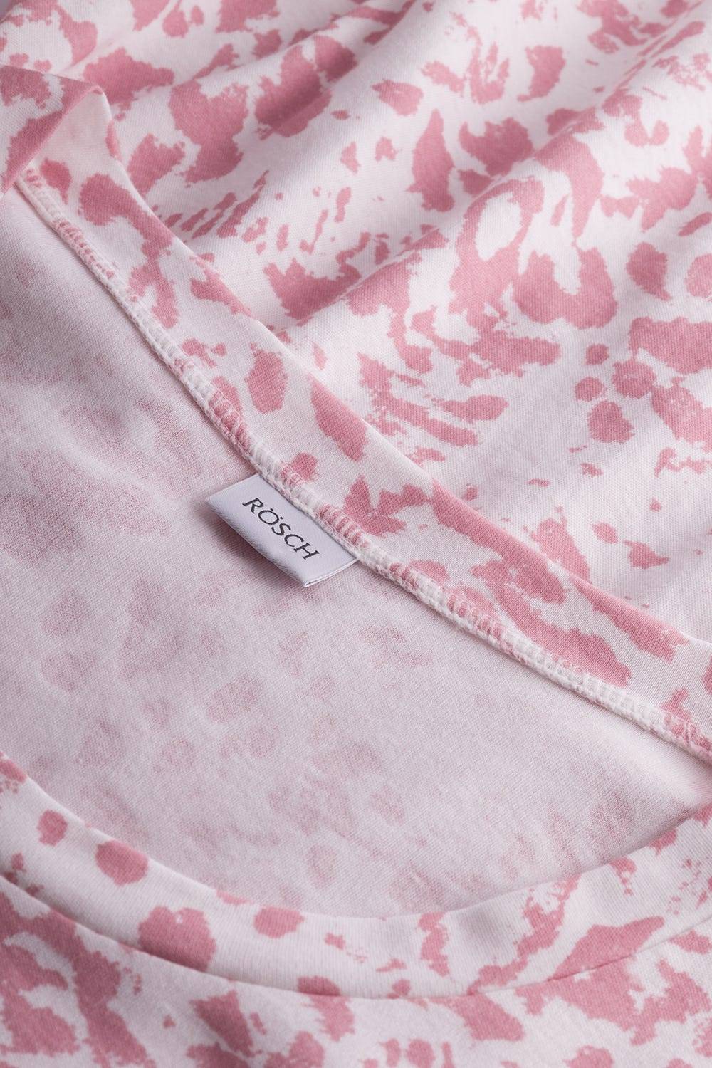 Rösch Pyjama Im Rosa Druck-Mix Angerauht Kuschelig 100% Baumwolle