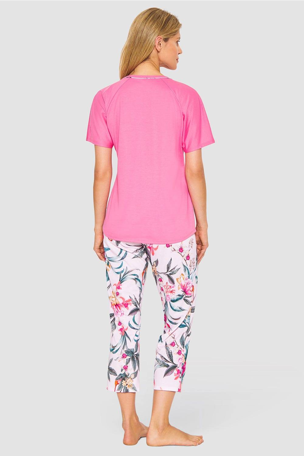 Rösch Pyjama Im Sommerlichen Blumendruck Exotisch Baumwolle/Modal